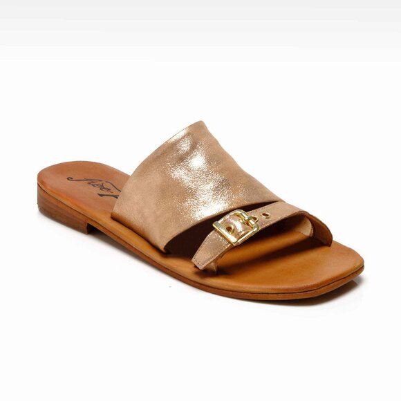 🎉LAST CHANCE🎉 FREE PEOPLE Mila Minimal Flat Sandals / Rose Gold - Picture 4 of 10